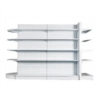 What are the functions of corner grocery store display racks?